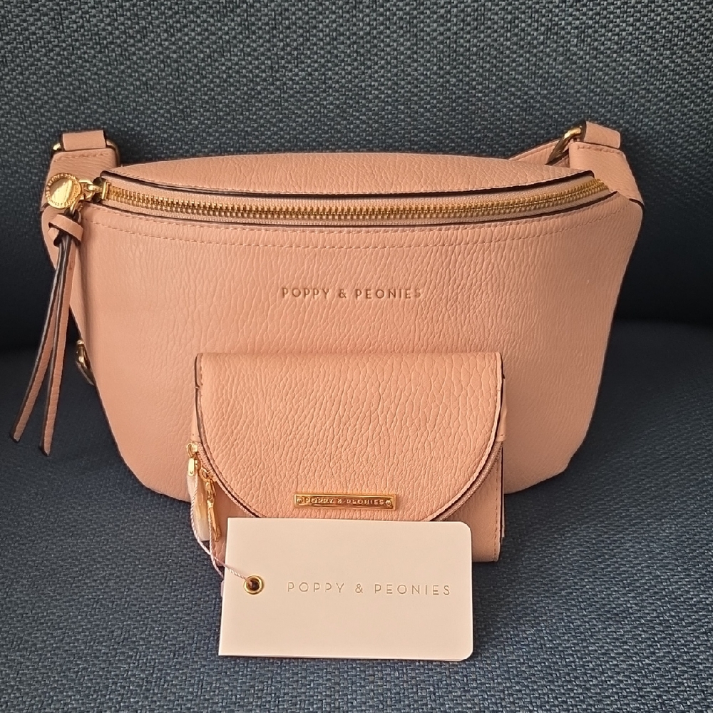 Poppy & Peonies Sidekick & Margaux Wallet In Blush